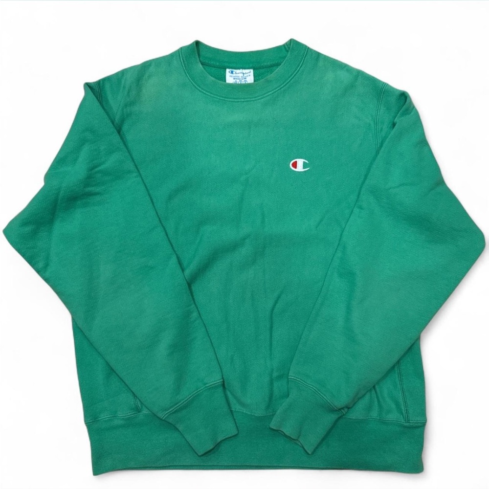 Champion Reverse Weave Green Crewneck Sweater